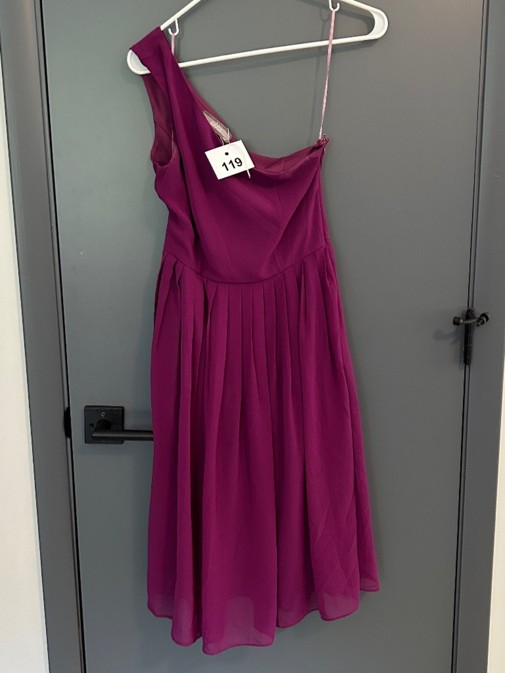 119 Pink/Purple One Shoulder Dress
